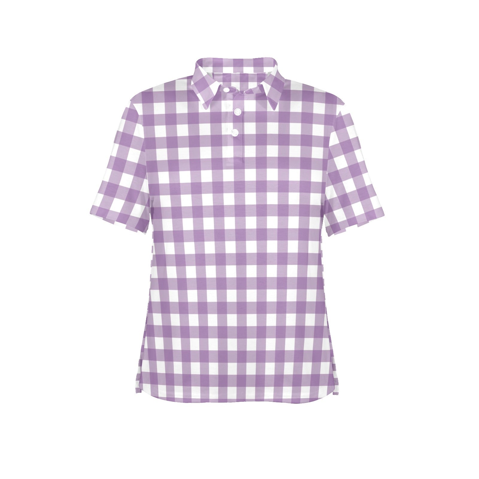 Gingham Women's All Over Print Polo Shirt