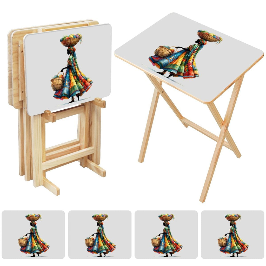 TV Trays with Storage Rack