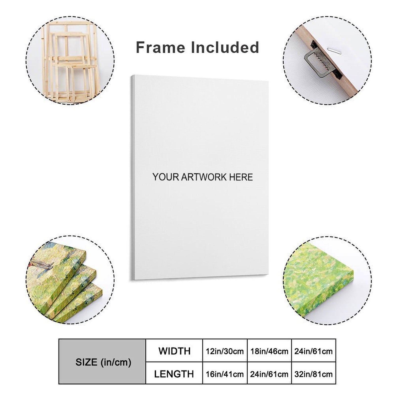 Canvas Frame Canvas Painting 12"×16" / 18"×24" (USA)