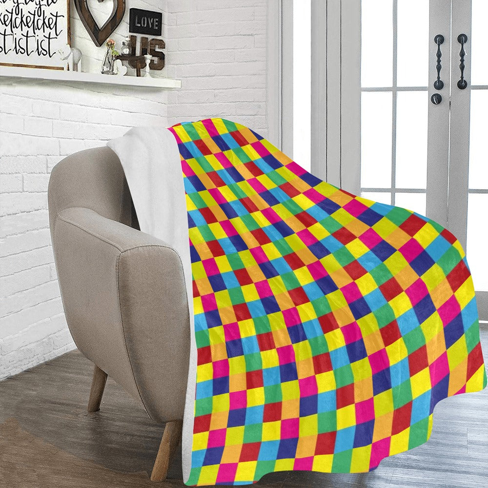 Color Block Ultra-Soft Micro Fleece Blanket 60"x80"