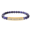 Engraved Natural Stone Stretch Bracelet
