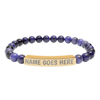 Engraved Natural Stone Stretch Bracelet