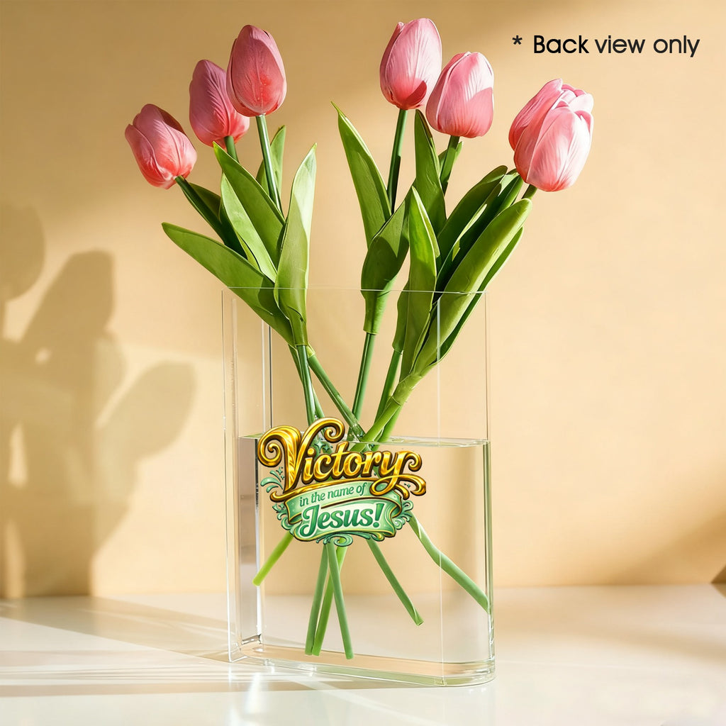 conference vase Acrylic Book Shaped Vase (Two-Sided Print)
