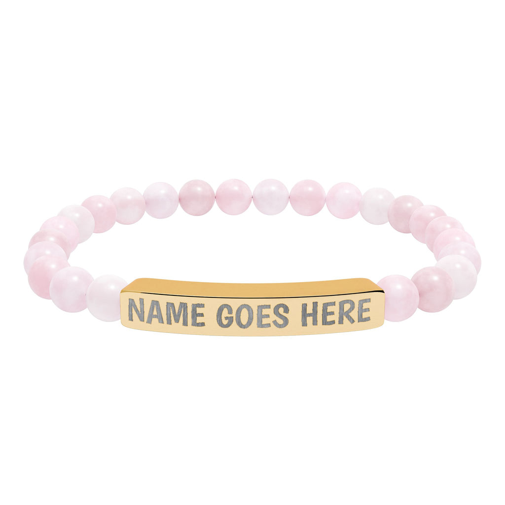 Engraved Natural Stone Stretch Bracelet