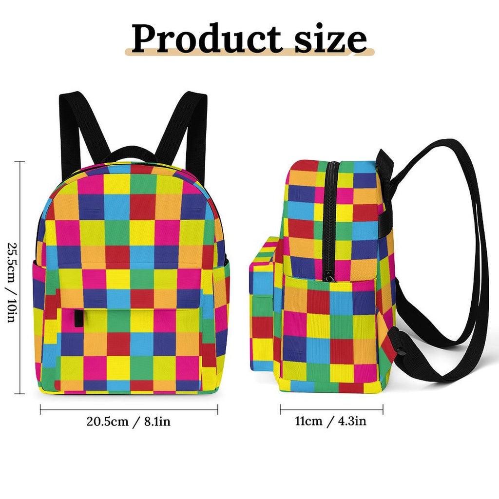 Casual women's backpack Mini Backpack, Color Block