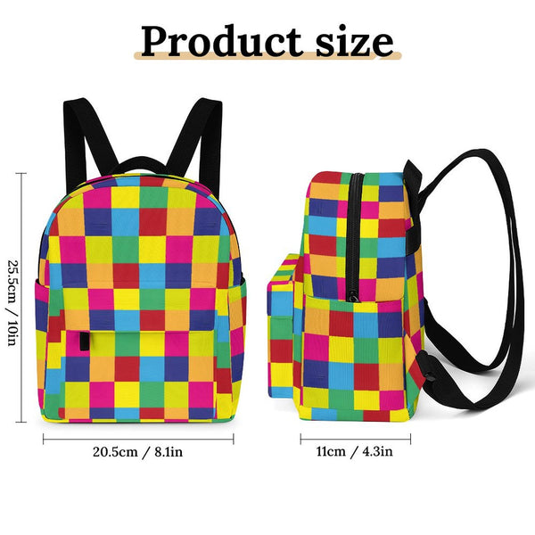 Casual women's backpack Mini Backpack, Color Block