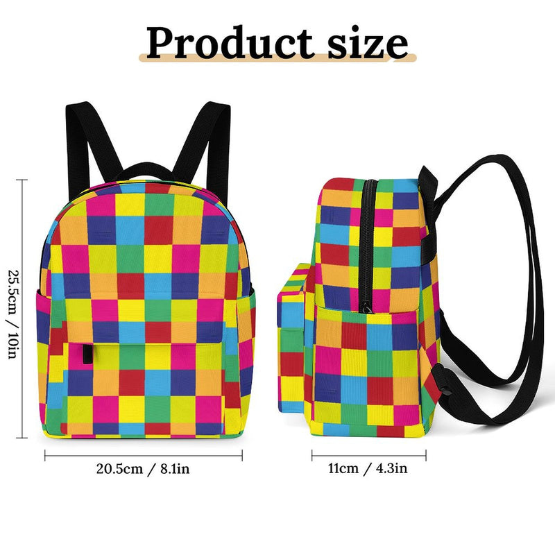 Casual women's backpack Mini Backpack, Color Block