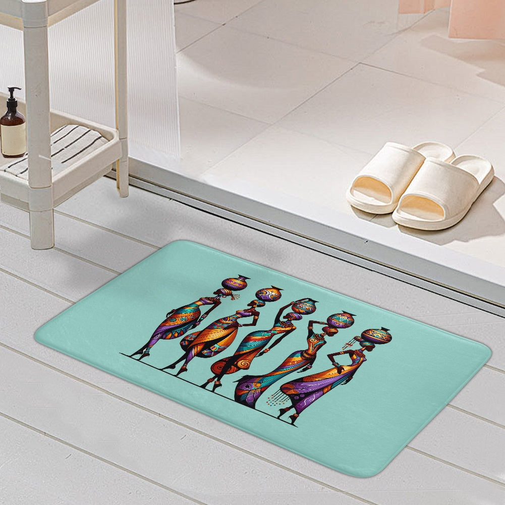 Bathroom Flannel Floor Mat Set