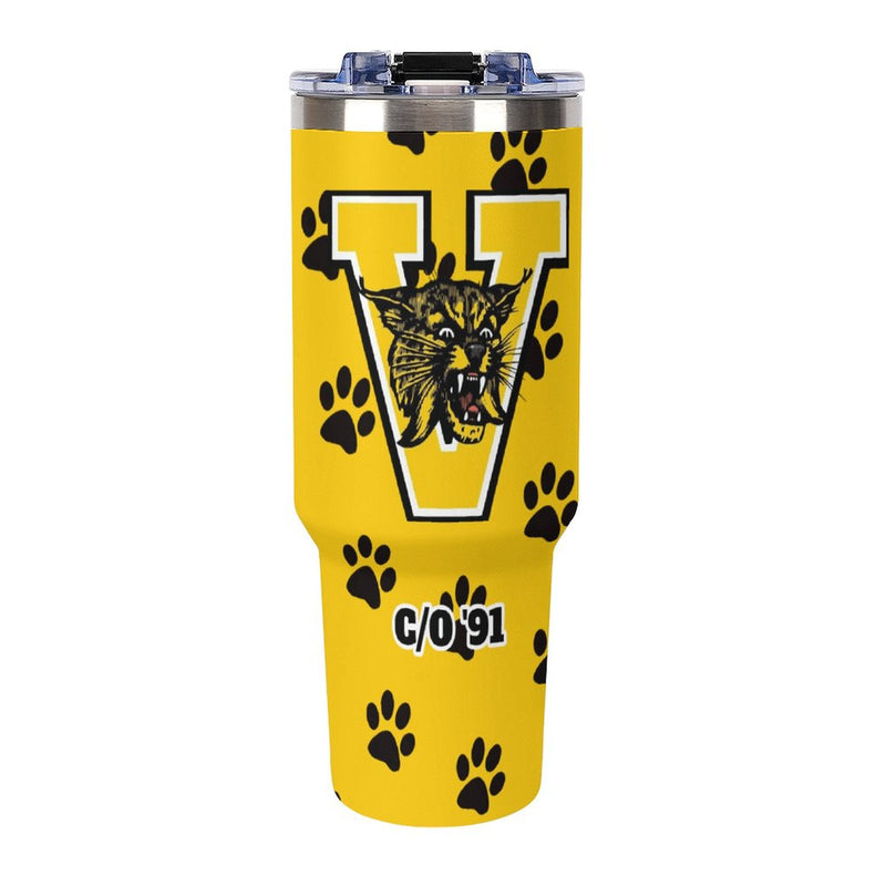 Large capacity car cup 40oz Tumbler with Multi-Color Handle, Wildcat Tumbler, VHS