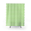 Shower Curtain, Green and White Shower Curtain, Bathroom Decor