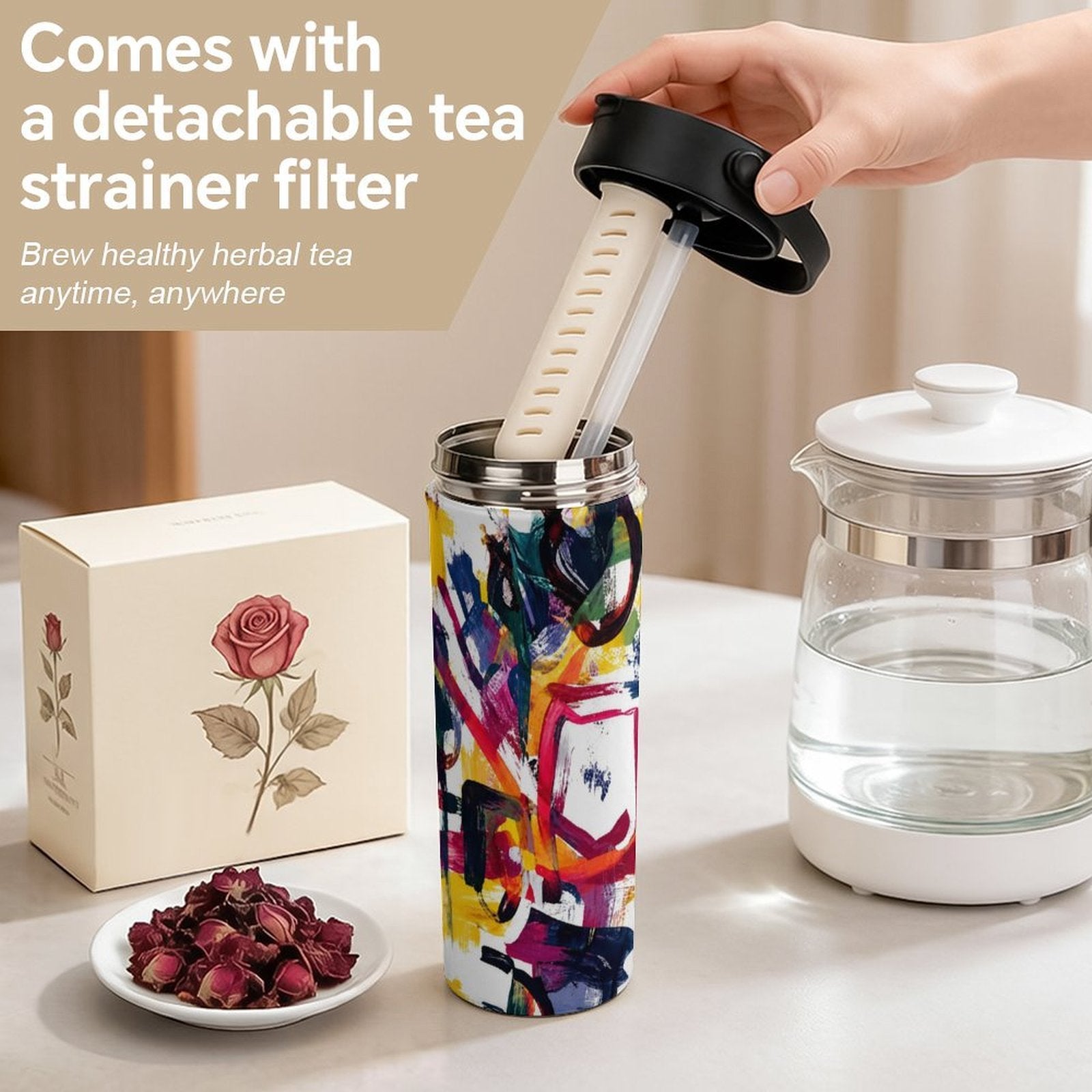 Tea Tumbler 20oz Tea Tumbler with Carry Handle