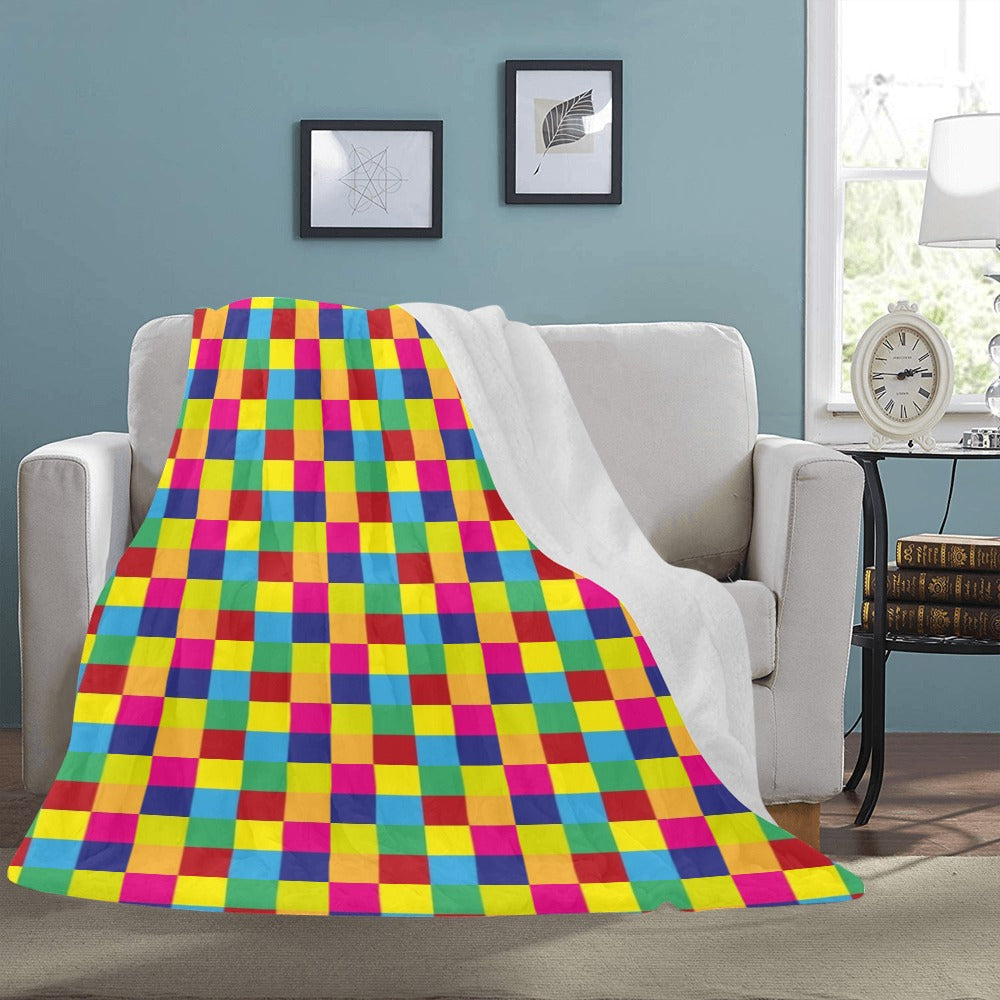 Color Block Ultra-Soft Micro Fleece Blanket 60"x80"