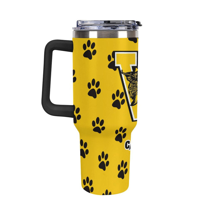 Large capacity car cup 40oz Tumbler with Multi-Color Handle, Wildcat Tumbler, VHS