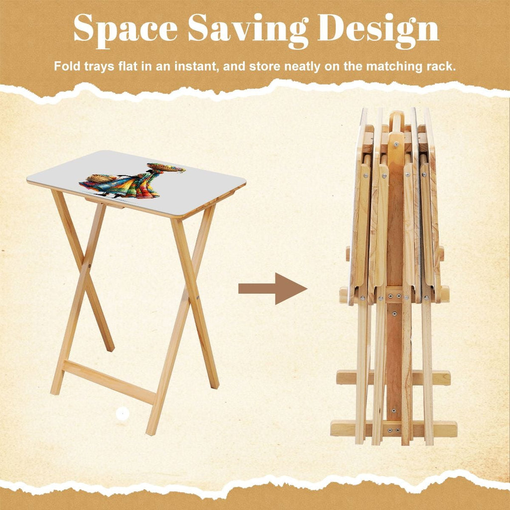 TV Trays with Storage Rack