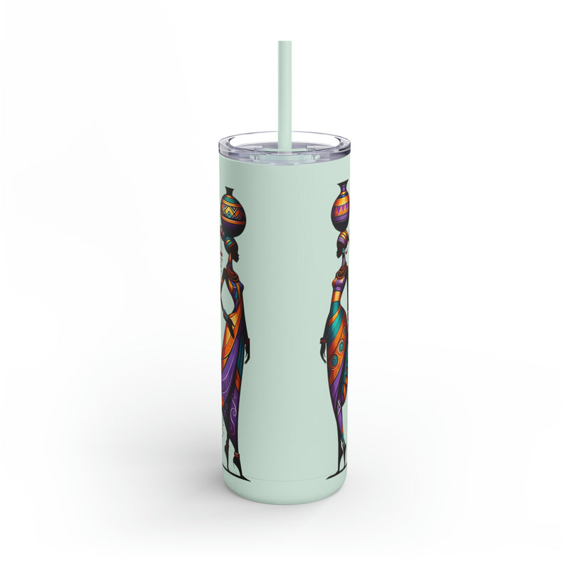 Maars Maker Skinny Matte Tumbler, 20oz, African Women Print