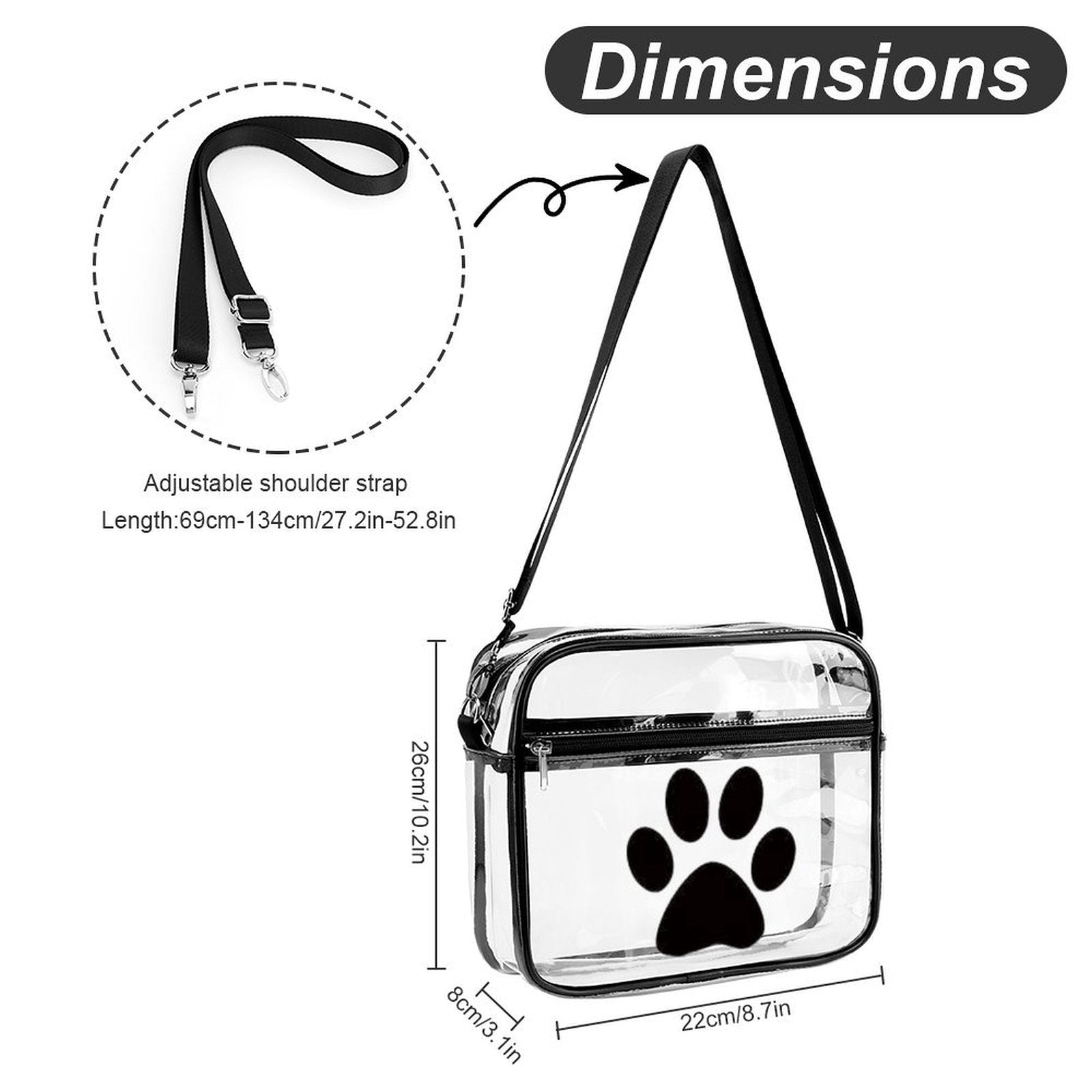 Wildcat Large Clear Satchel Bag