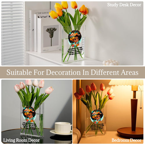 flower girl Acrylic Book Shaped Vase (Two-Sided Print)