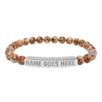 Engraved Natural Stone Stretch Bracelet