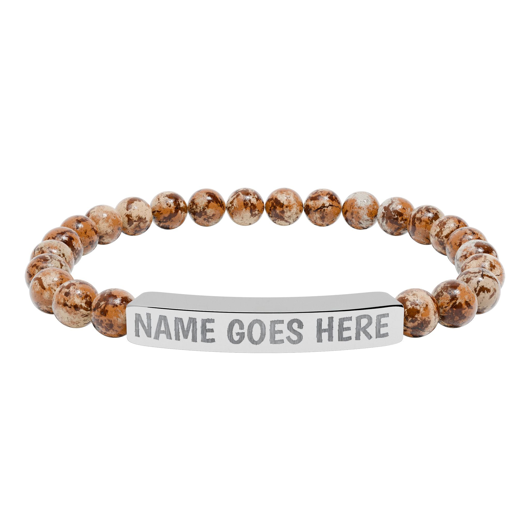 Engraved Natural Stone Stretch Bracelet