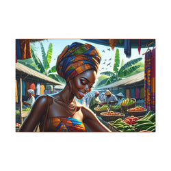 African Marketplace, African Inspired Canvas, Home Decor, Wall Decoration