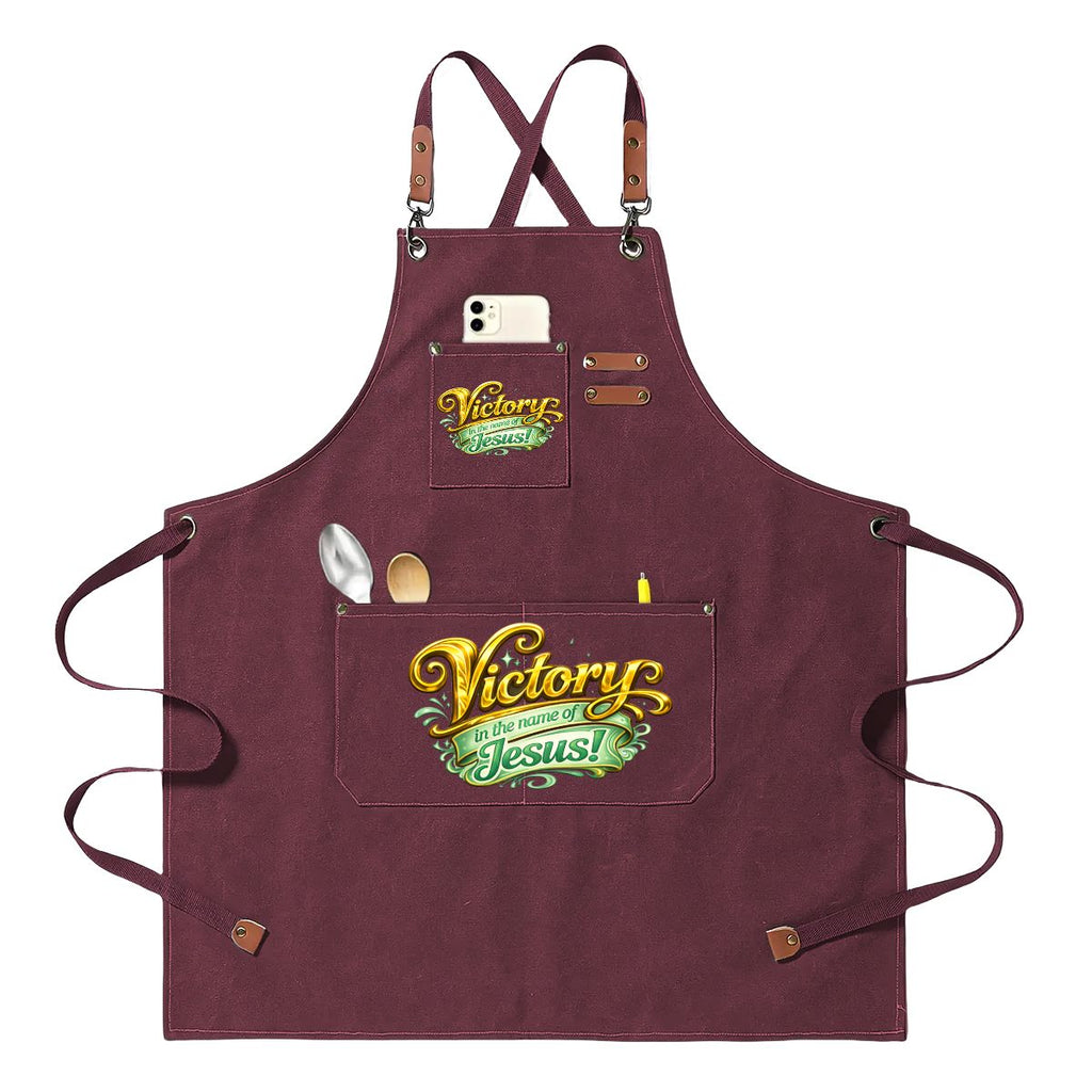 Unisex Canvas Cross Back Apron with Pockets