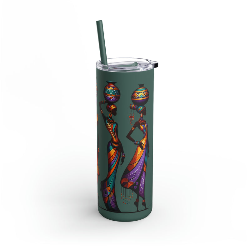 Maars Maker Skinny Matte Tumbler, 20oz, African Women Print