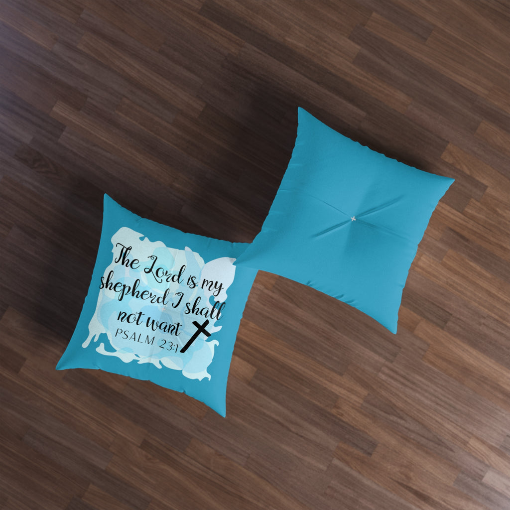 Prayer Pillow, Meditation Pillow, Floor Pillow, Square Pillow, The Lord is my Shepherd