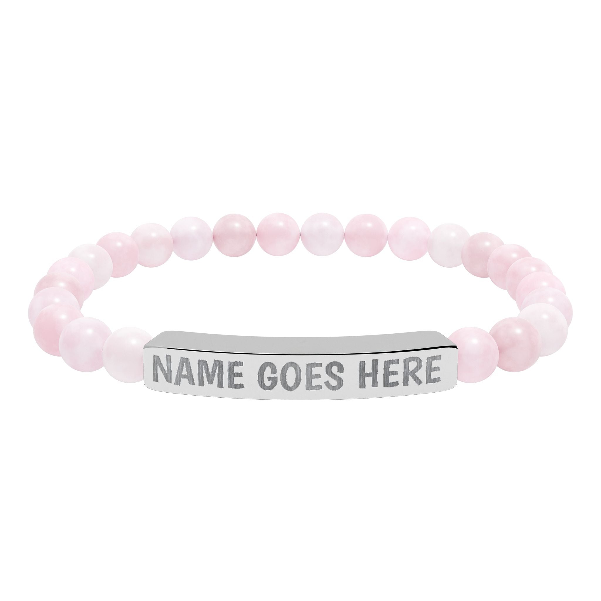 Engraved Natural Stone Stretch Bracelet