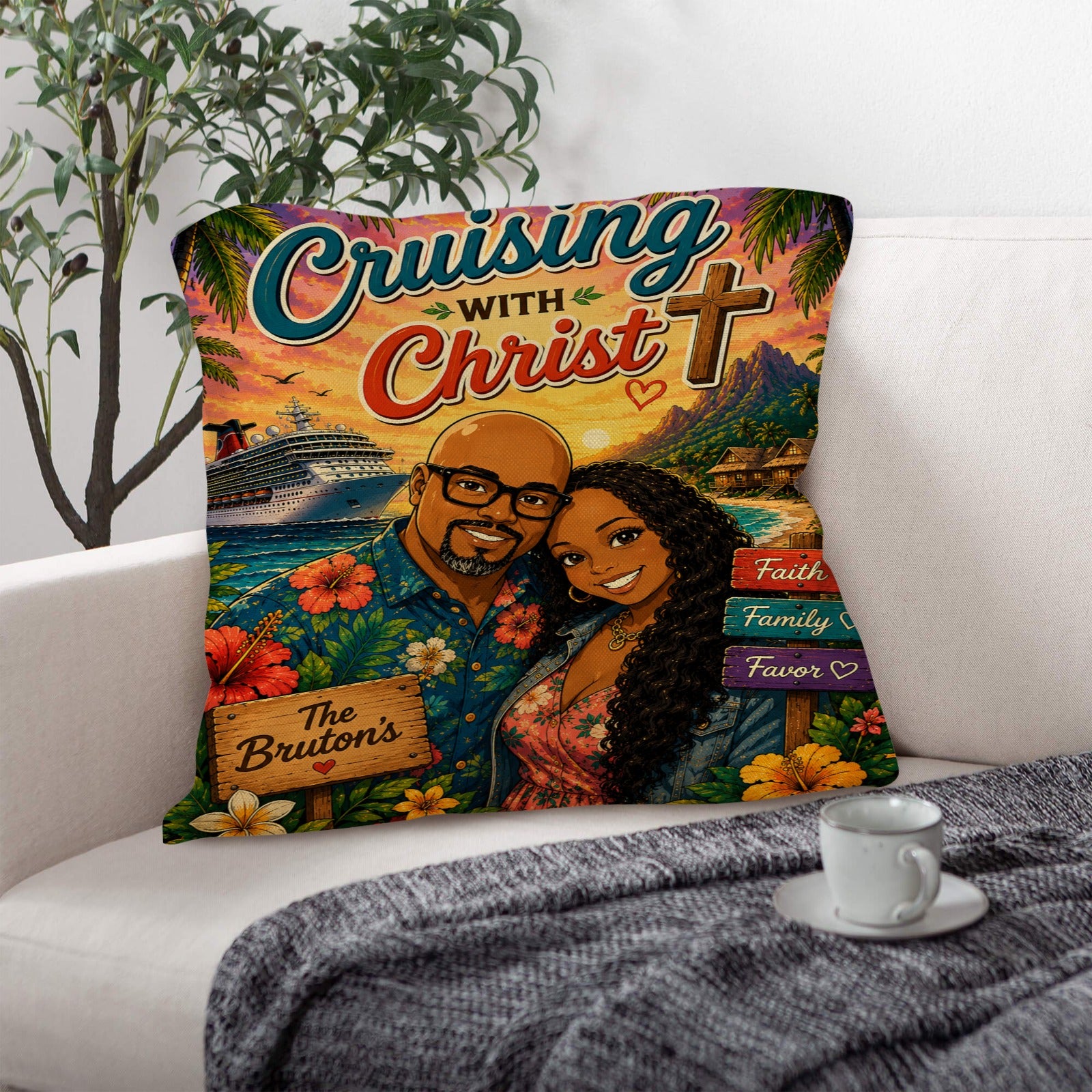 Custom Linen Pillow 18x18inch (with Pillow Core)(Set of 4)
