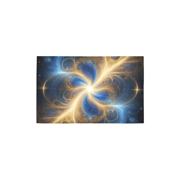 blue and gold pattern Bath Rug 20''x 32''