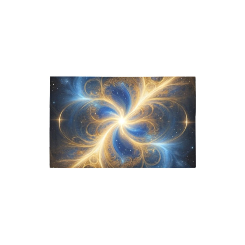 blue and gold pattern Bath Rug 20''x 32''