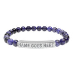 Engraved Natural Stone Stretch Bracelet