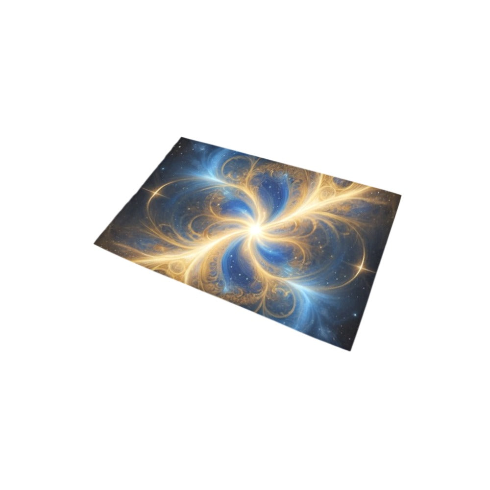 blue and gold pattern Bath Rug 20''x 32''