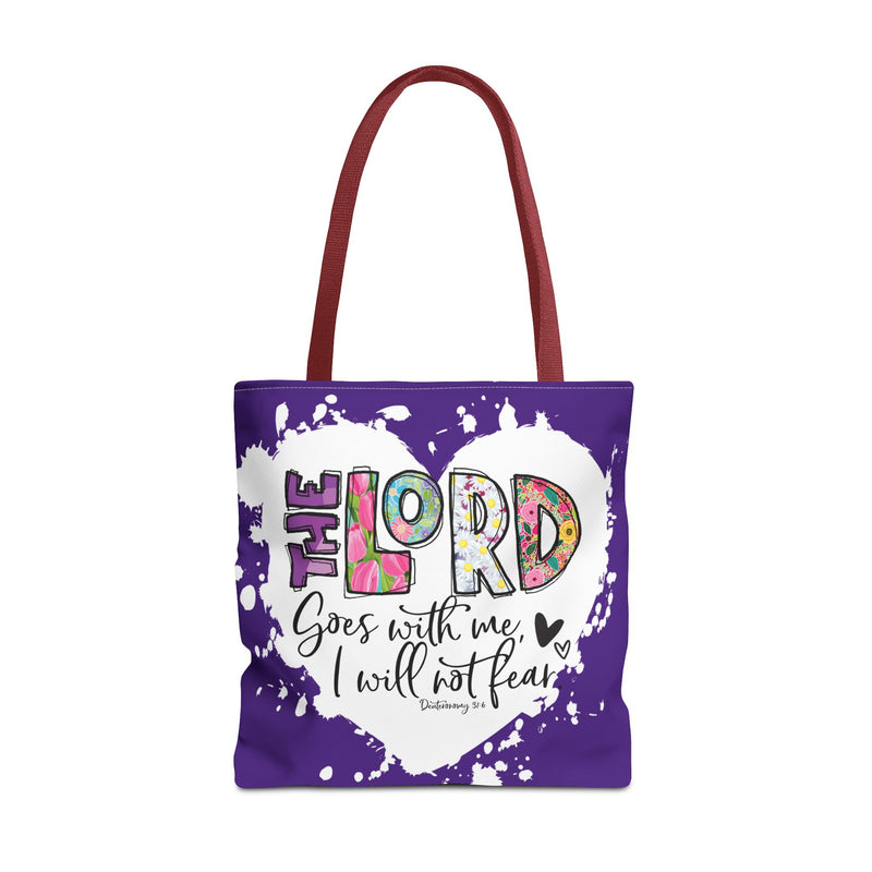 Faith-Inspired Tote Bag | The Lord Goes With Me | Religious Gift, Christian Accessory, Inspirational Bag, Church Tote, Spiritual Shopper