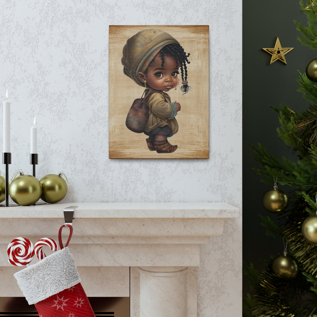 Afro Girl Canvas, African Canvas, Canvas for Home Decor, Wall Decoration, Housewarming Gift, Girl Canvas, Nursery