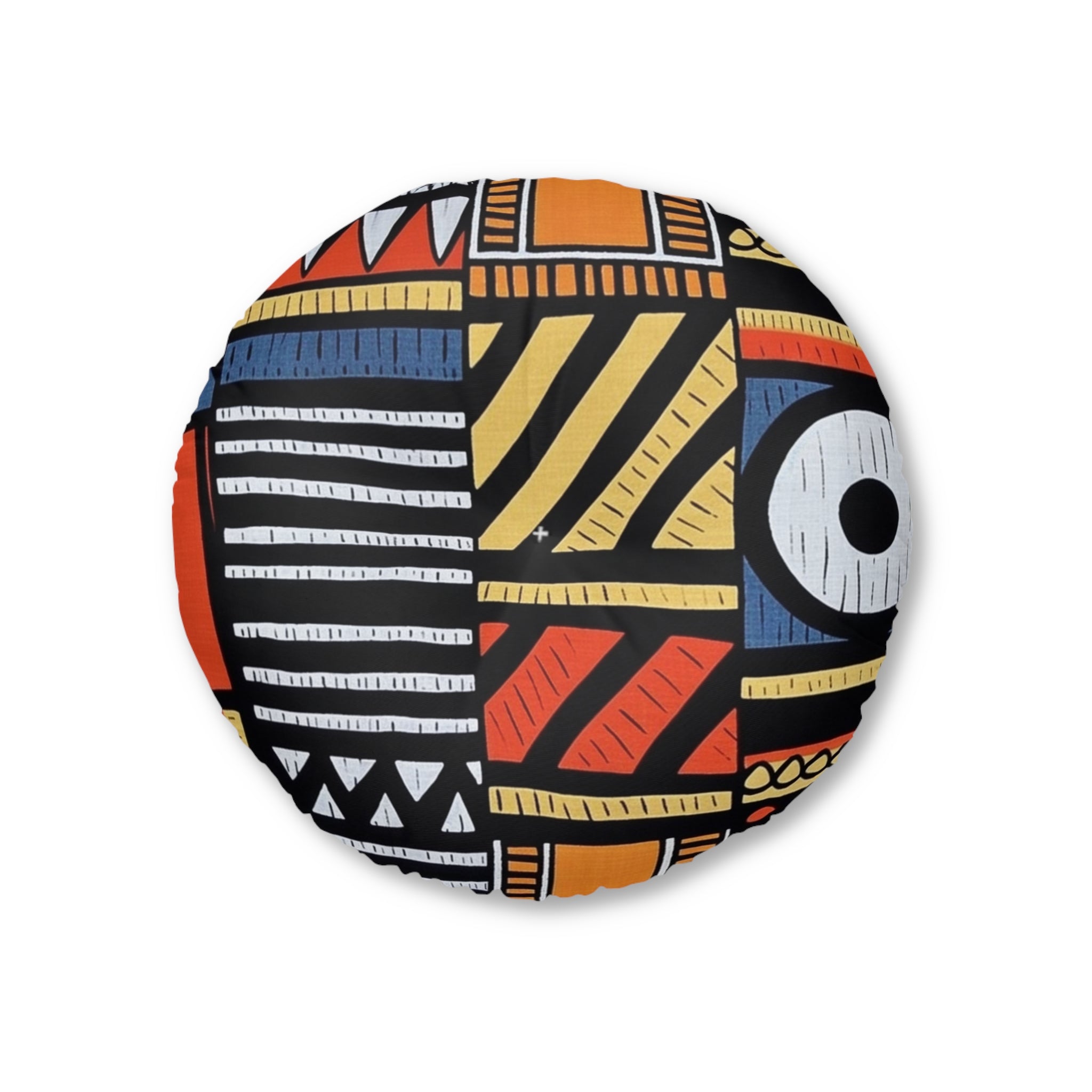Floor Pillow, Tufted Round Floor Pillow, Reading Pillow, African Print Pillow