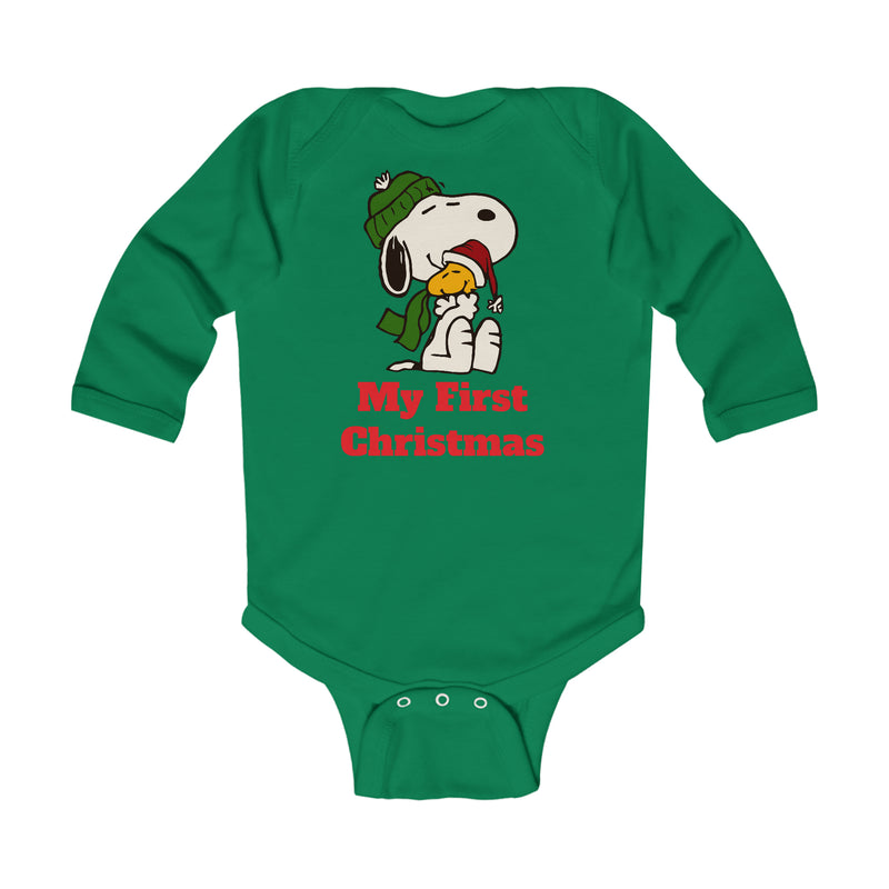 Infant Long Sleeve Bodysuit, My First Christmas