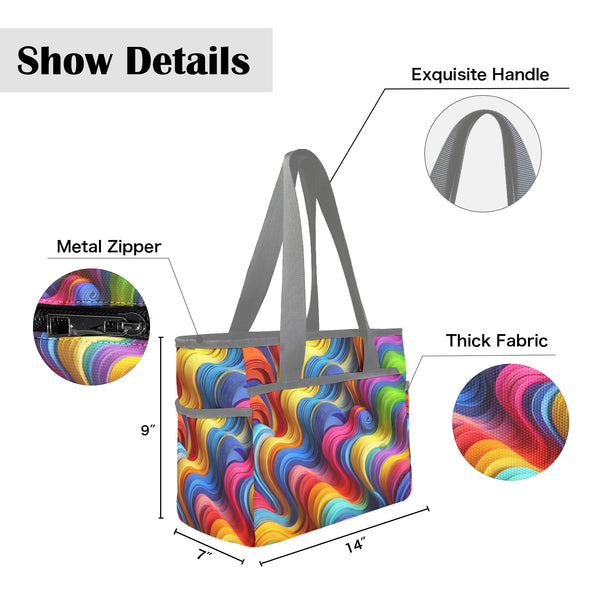 Rainbow Large Capacity Tote Bag-Large (Model 1738)