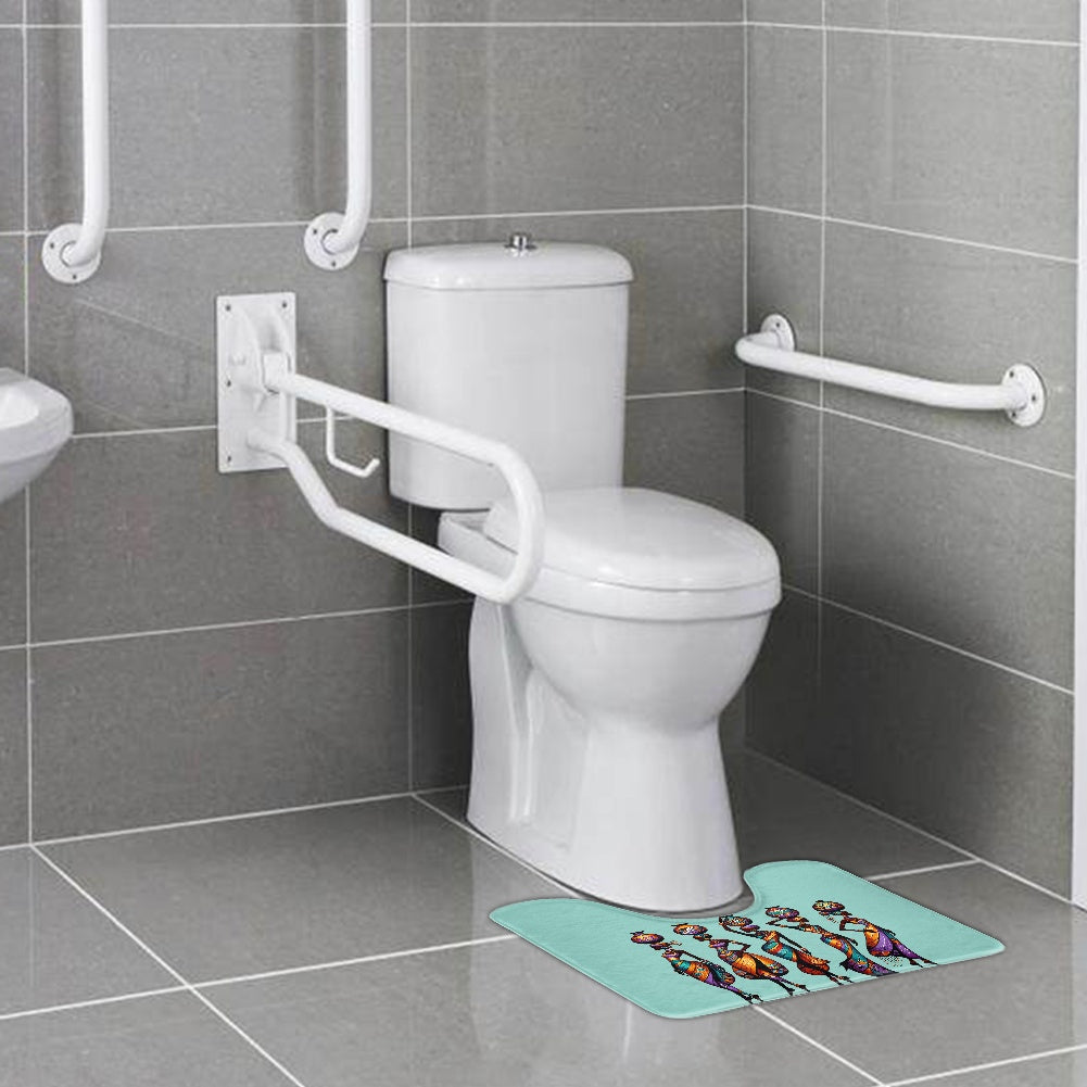Bathroom Flannel Floor Mat Set
