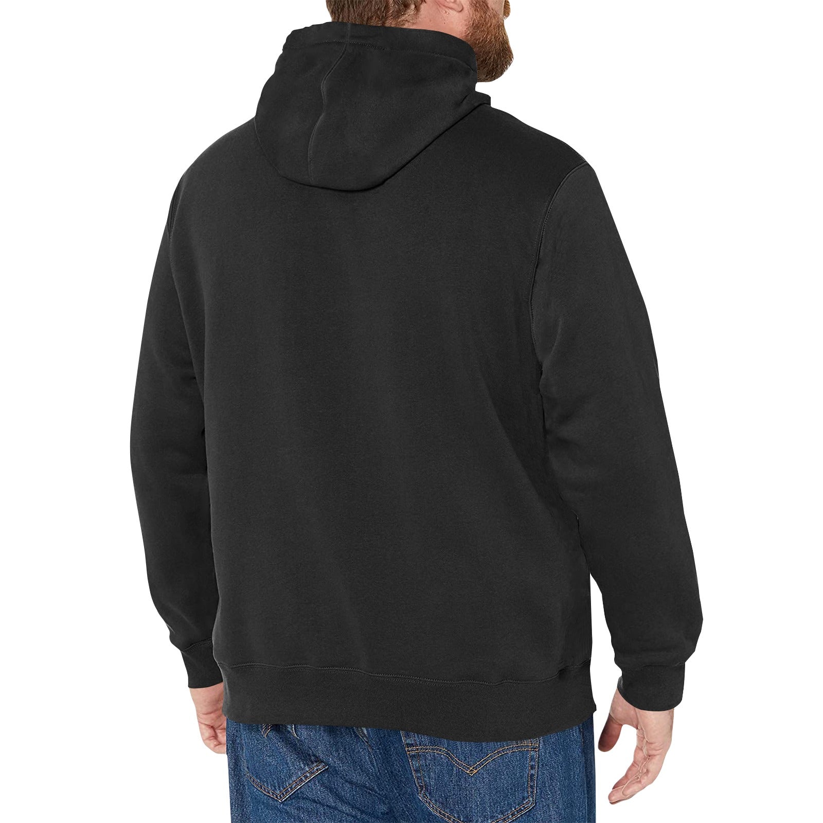 Orange and Blue Men's Fleece Hoodie w/ White Lining Hood (Model H55)