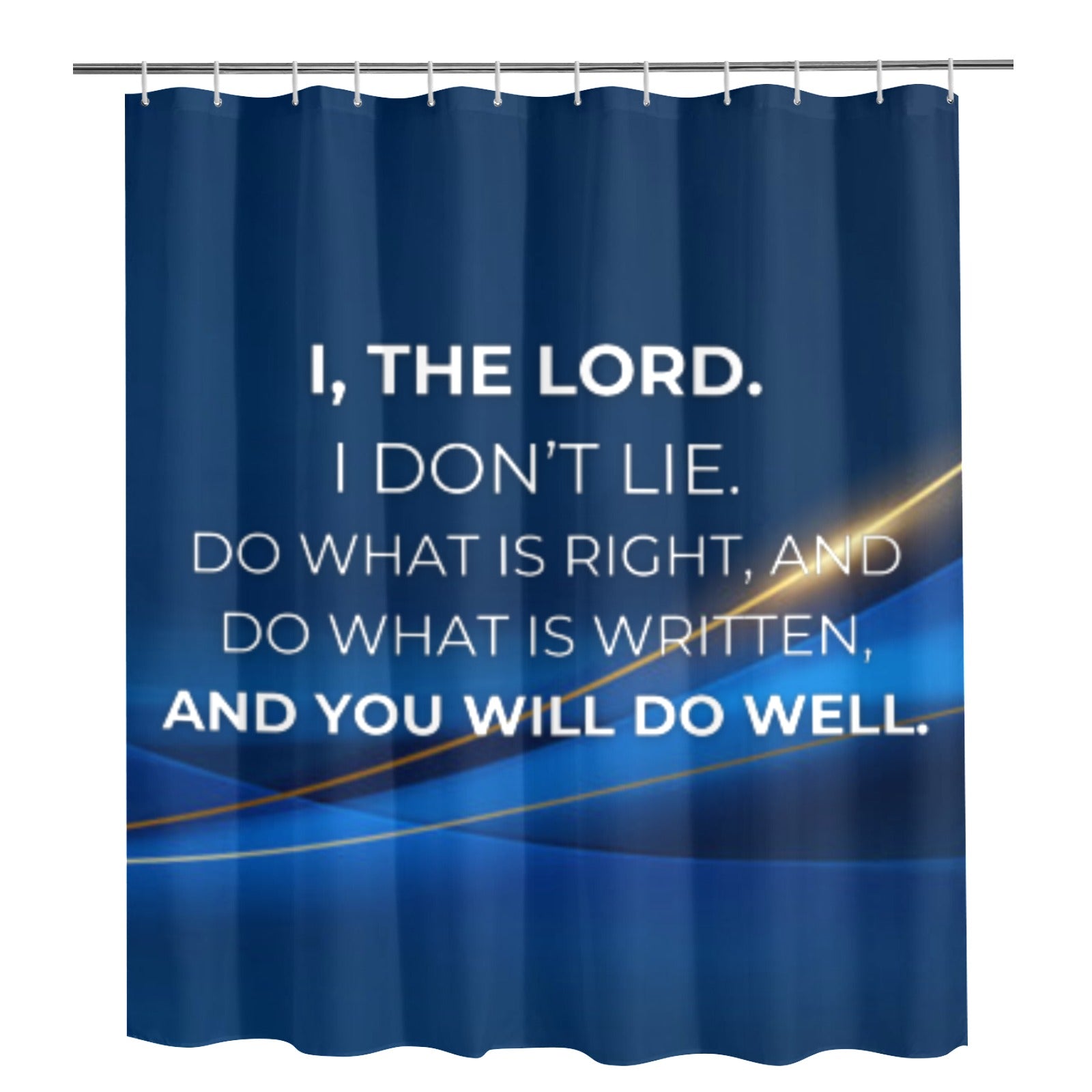Blue and Gold Shower Curtain 72"x84"