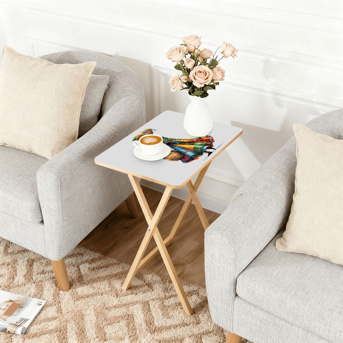 TV Trays with Storage Rack