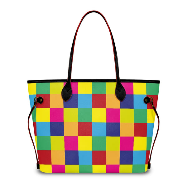 Women PU Leather Handbags, Color Block