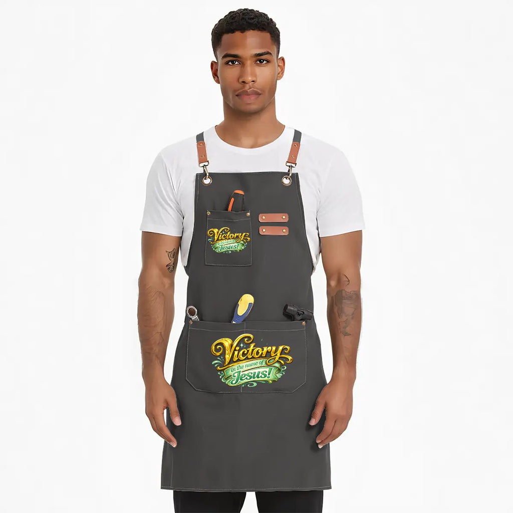 Unisex Canvas Cross Back Apron with Pockets