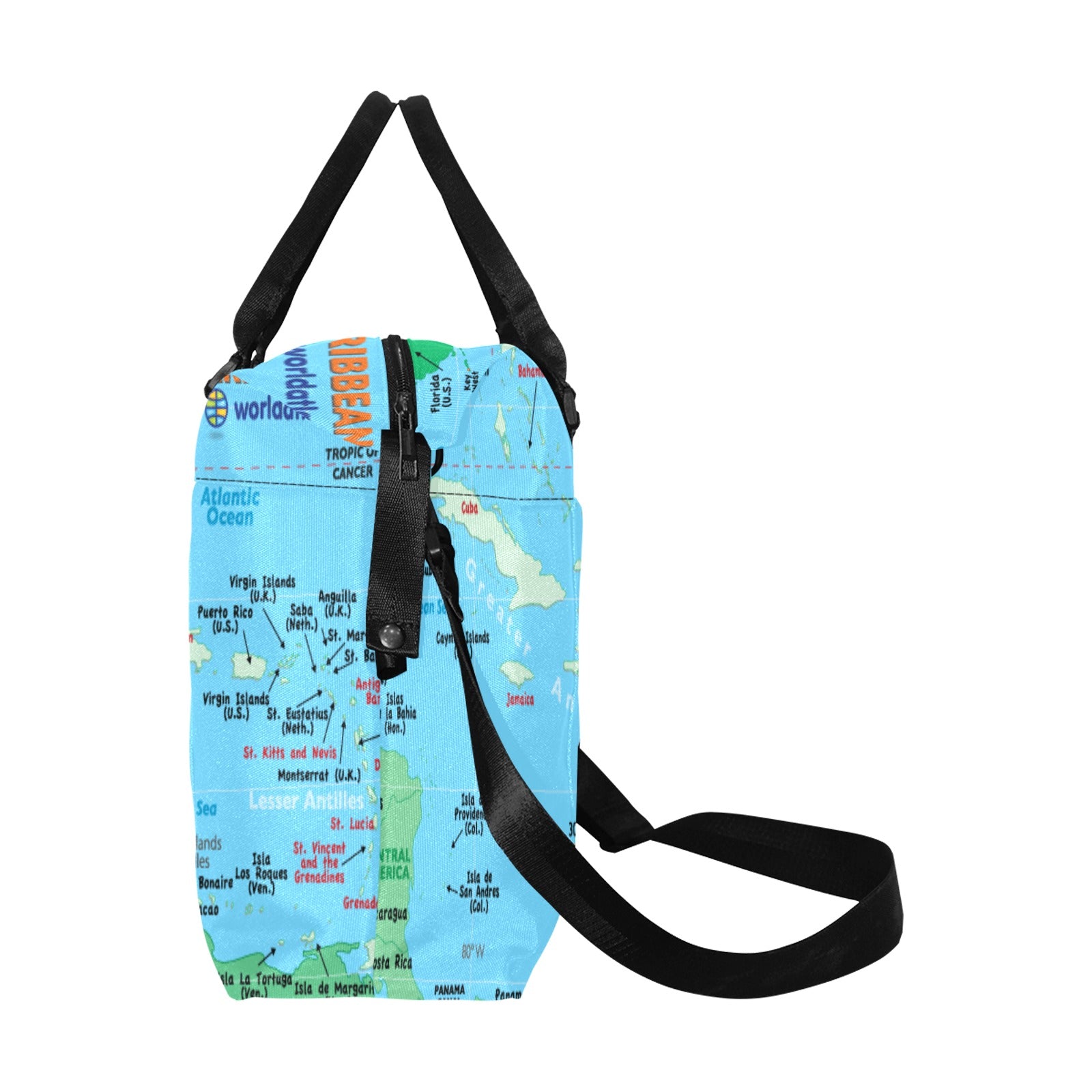 Caribbean Map Large Capacity Duffle Bag