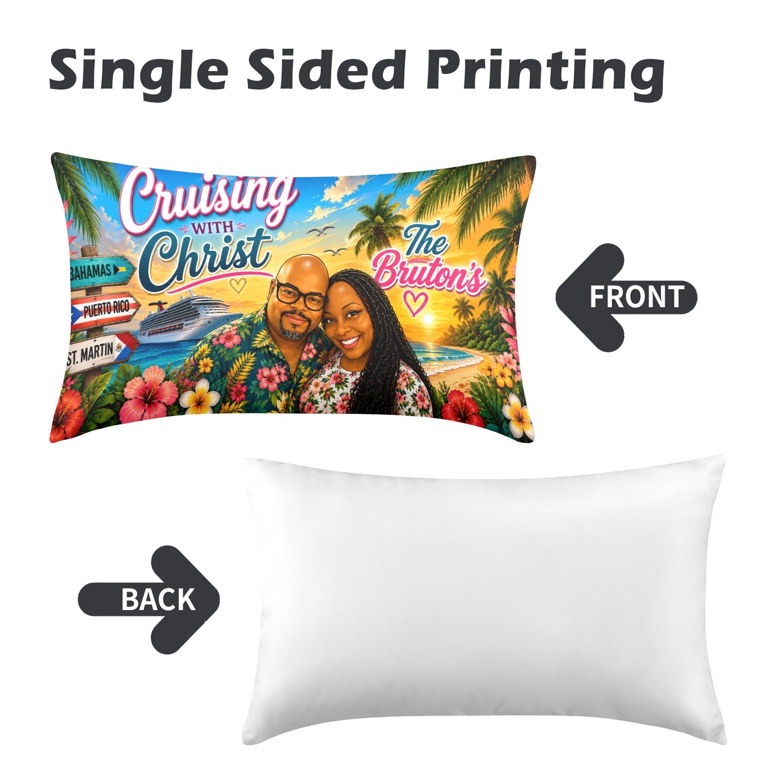 Cruise, Custom Peach Skin Pillowcase 20"x12" (One Side&Pack of 2)