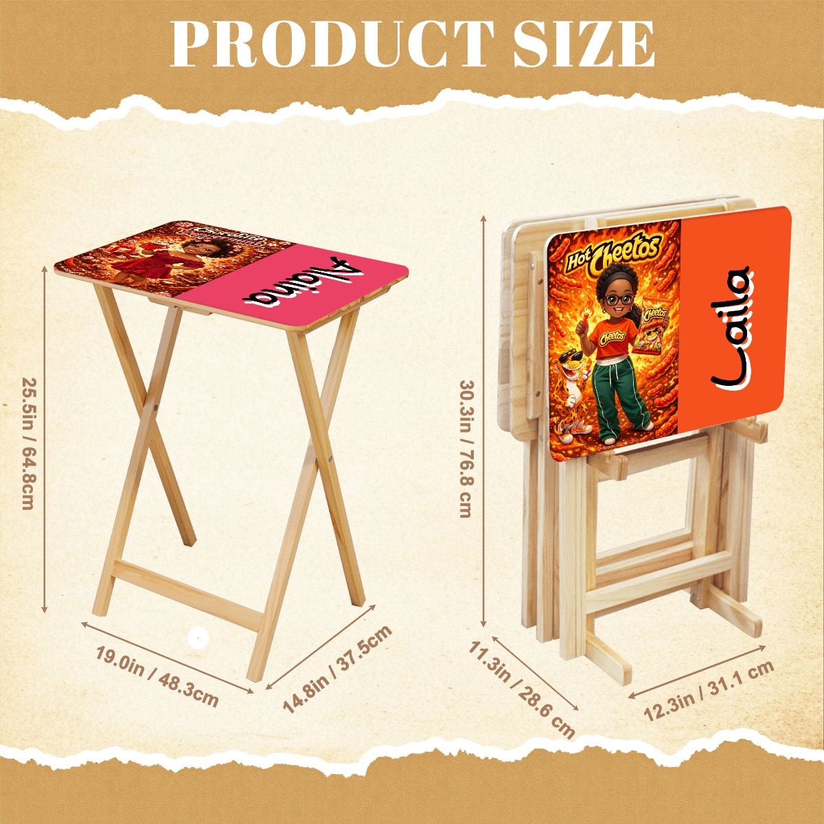 TV Trays with Storage Rack