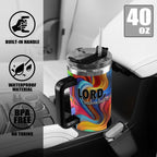 Lord Teach Me How To Pray, Colorful 40oz Tumbler with Black Handle