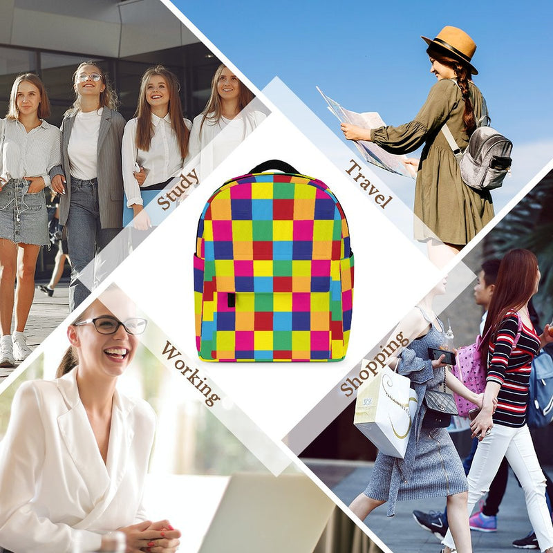 Casual women's backpack Mini Backpack, Color Block