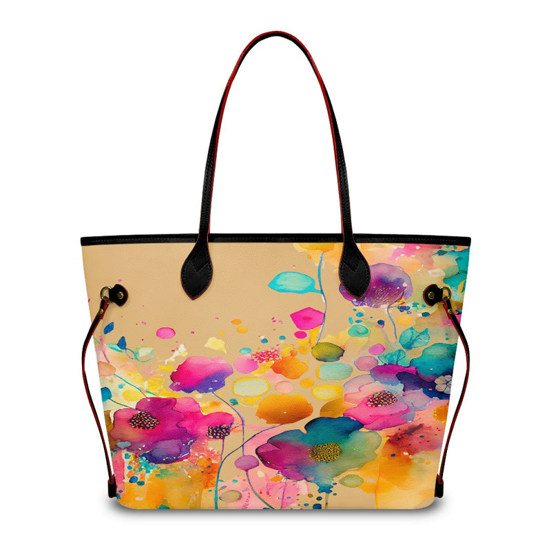 Women PU Leather Handbags, Floral Purse
